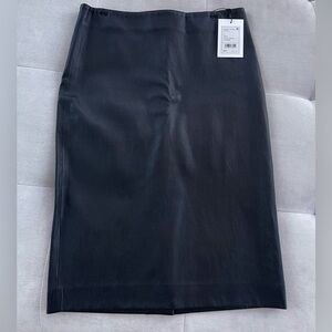 Theory Black Leather Pencil Skirt sz6